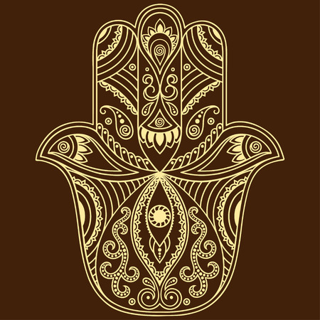 Vector hamsa hand drawn symbolのイラスト素材