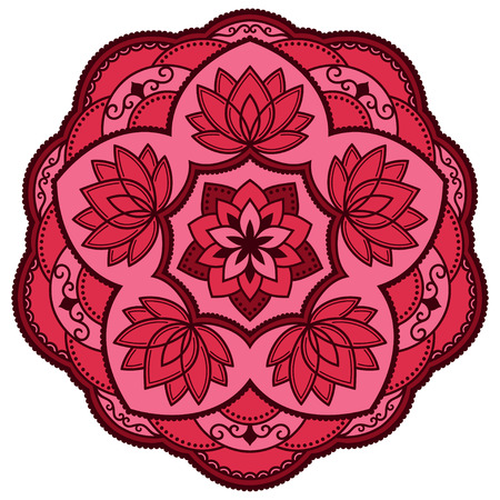 Vector color mandala. Mehndi style.のイラスト素材