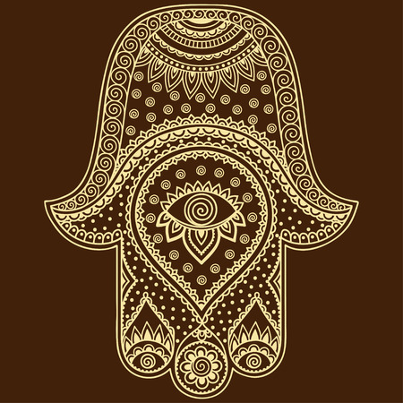 Vector hamsa hand drawn symbolのイラスト素材