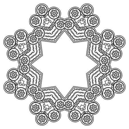 Vector henna tatoo mandala. Mehndi style.のイラスト素材