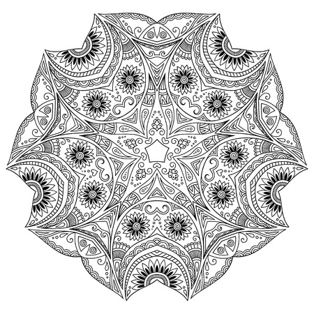 henna tattoo mandala. Mehndi style.のイラスト素材
