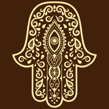 Vector hamsa hand drawn symbolのイラスト素材