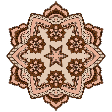 Vector color mandala. Mehndi style.のイラスト素材
