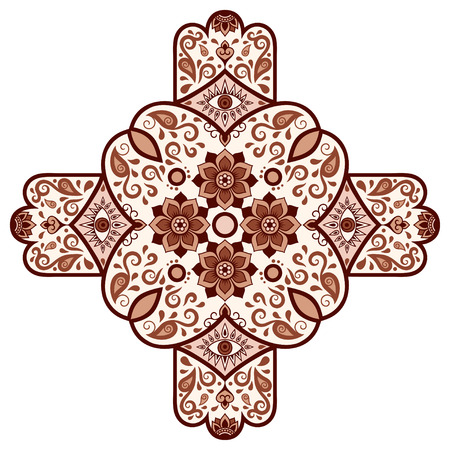 Vector color mandala. Mehndi style.のイラスト素材