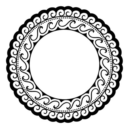 Circular pattern in form of mandala with flower for Henna, Mehndi, tattoo, decoration. Decorative ornament in ethnic oriental style. Coloring book page.のイラスト素材