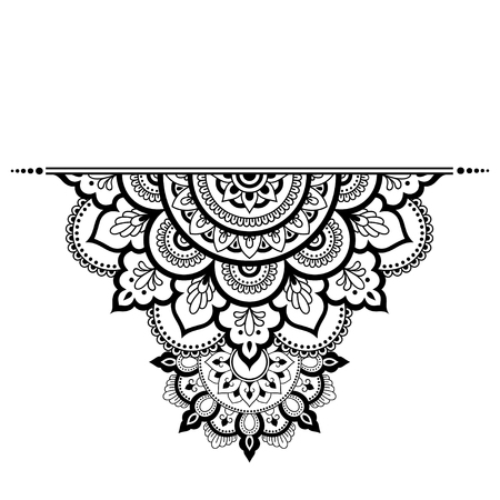 Mehndi mandala pattern for Henna drawing and tattoo. Decoration in ethnic oriental, Indian style.のイラスト素材