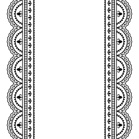 Set of seamless border for Henna drawing and tattoo. Decoration in oriental, Indian style.のイラスト素材
