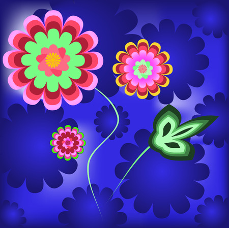 plant dark blue symbol abstract decorationのイラスト素材