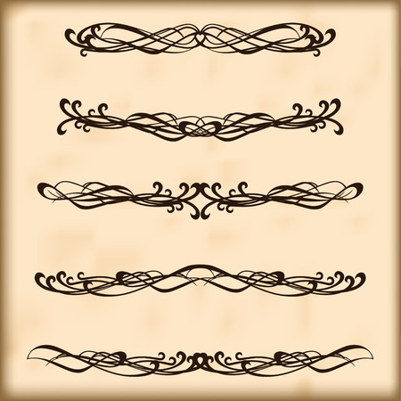 Set of vintage design elements for page text  Retro design elements text dividers and decorationsのイラスト素材