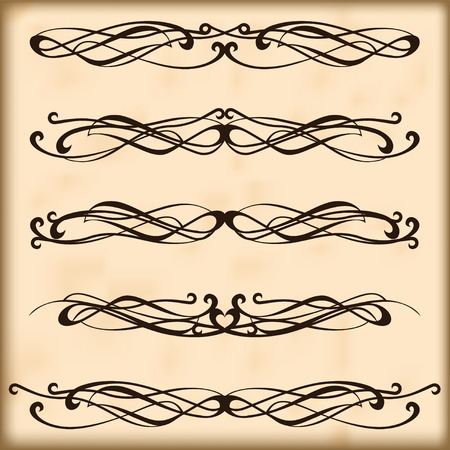Set of vintage design elements for page text  Retro design elements text dividers and decorationsのイラスト素材