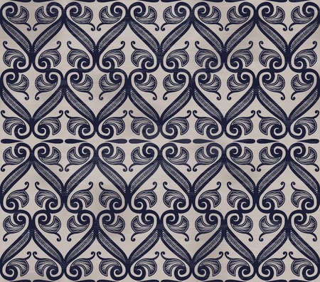 Seamless background with retro pattern. floral ornament