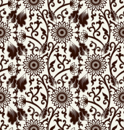 Seamless background with retro pattern. floral ornamentのイラスト素材