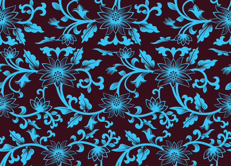 Seamless background with retro pattern. floral ornamentのイラスト素材