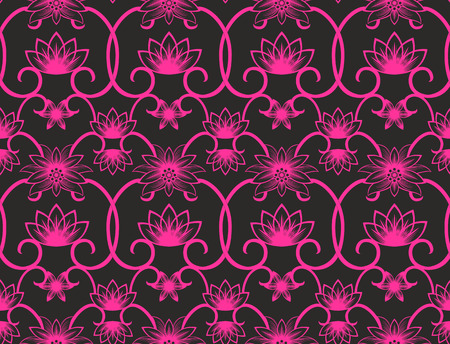 Seamless background with retro pattern. floral ornamentのイラスト素材