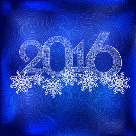 Year 2016 Card with calligraphy and typography elements. Vector illustration Eps 10.のイラスト素材