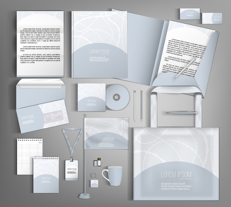 Corporate identity kit or business kit with light abstract background.のイラスト素材