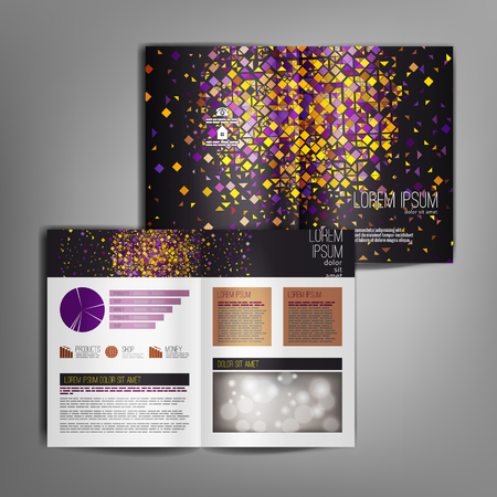 Business brochure design template with abstract pattern.のイラスト素材