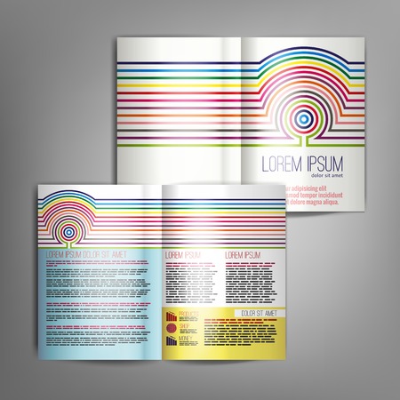 Business brochure template with  retro pattern and geometric elements.のイラスト素材