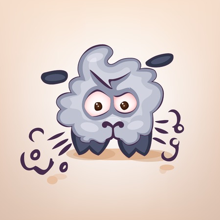 Illustration cartoon sheep sticker emoticon with angry emotion for site, infographics, video, animation, websites, e-mails, newsletters, reports, comics icon symbolのイラスト素材