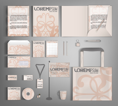 Corporate Identity set with abstract pattern.のイラスト素材