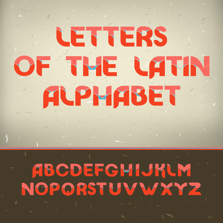 Typographic alphabet design set . Vector of retro font.のイラスト素材