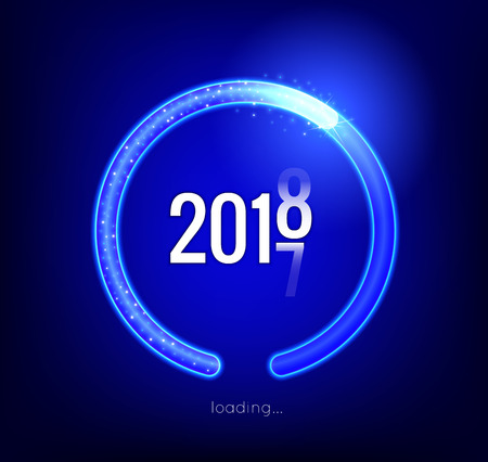 2018 is loading.Progress loading bar with lighting.のイラスト素材