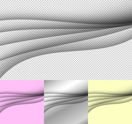 Abstract transparent waves, set on transparent background.のイラスト素材