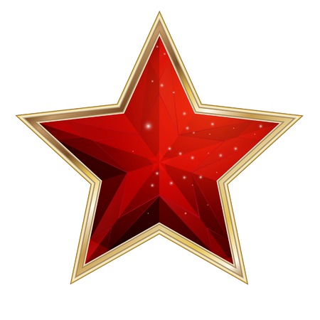 Realistic red star isolate on white background.のイラスト素材