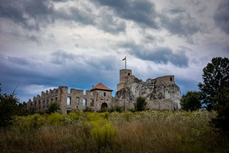 Rabsztyn, Poland - August 2, 2021:
Ruins of a 14th century stronghold, part of a system of castles...