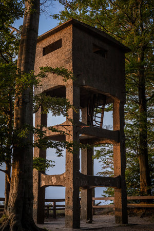 Gosan, Poland - September 10, 2021:
An old steel German observation tower, build in the Second World War.のeditorial素材