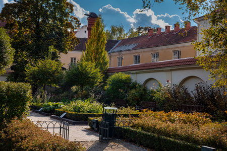 The beautiful garden in Vilnius, Lithuania.