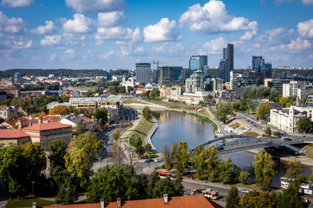 Panoramic view of Vilnius, Lithuania.