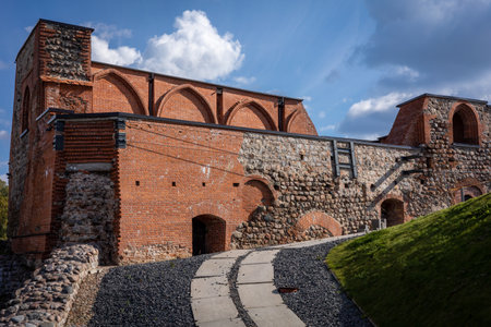 The medieval fortress of the city of Kaliningrad, Russia.の写真素材