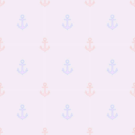 Pastel repeat pattern design whit anchor elementのイラスト素材
