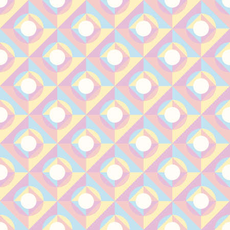 colorful retro geometric patternのイラスト素材