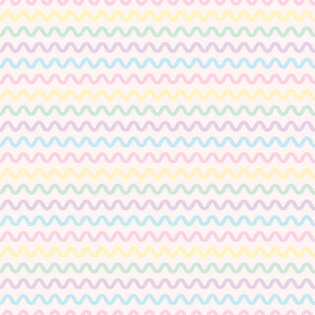 Pastel colorful wavy line seamless vector pattern. Abstract seamless repeat pattern background.のイラスト素材