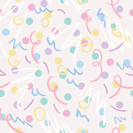 Happy birthday abstract seamless repeat pattern background, cute colorful and pastel vector design;...