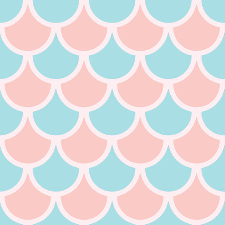 Fish scale seamless repeat pattern design, simple geometric background repeat.のイラスト素材
