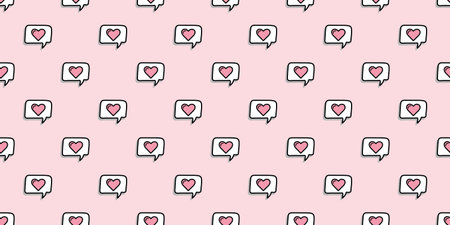 Love, heart messages seamless repeat pattern background, valentine pink background.