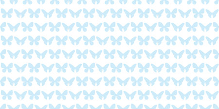 Light blue butterfly seamless repeat pattern background, vector repeat butterfly silhouettesのイラスト素材