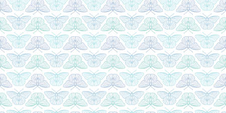 Butterfly seamless repeat background, vector butterfly, cute spring wallpaper with butterflies, green and blueのイラスト素材