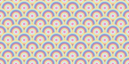 Fish scale abstract geometric vector pattern background, seamless repeat wallpaper, colorful designのイラスト素材