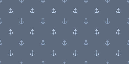 Anchor seamless repeat pattern vector background, wallpaper with anchor elements, gray pattern.