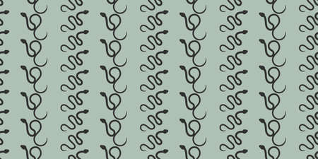 Snake repeat pattern design, vector background. Serpent wallpaper.のイラスト素材