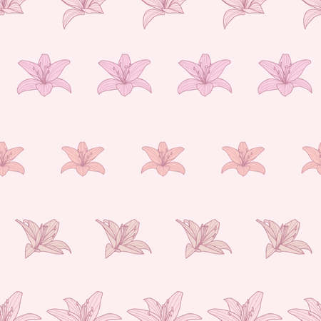Vector flower background, calla lily pattern design, seamless repeat pattern tile, floral background.のイラスト素材