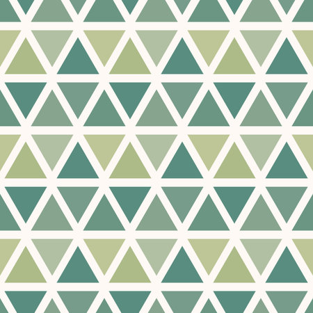 Green triangle geometric vector pattern, background with triangles, seamless abstract repeat pattern...