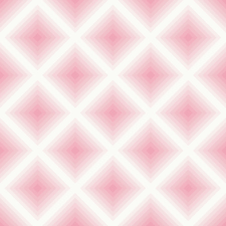 Pastel pink geometric optical illusion pattern, pink to white gradient, vector repeat background.のイラスト素材