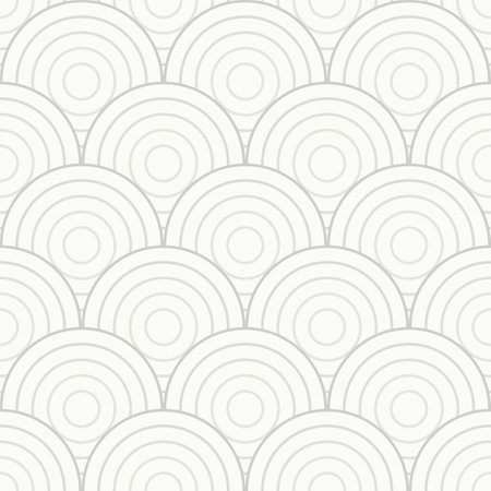 Simple fish scale vector pattern, repeating circles, geometric background.のイラスト素材