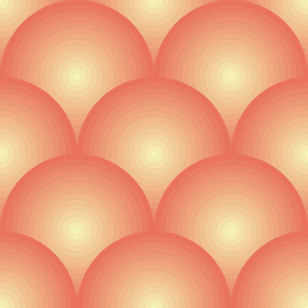 Orange and yellow gradient pattern, repeating circles, seamless geometric background