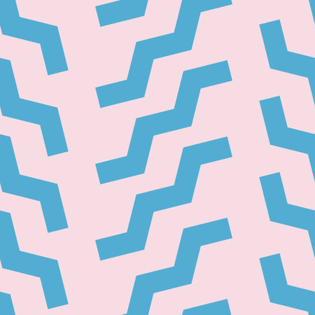 Vector chevron pattern, pink and blue geometric abstract background, seamless repeat.のイラスト素材
